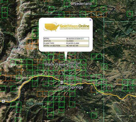 Premier Gold Maps Collection w USGM Quad-View. . Colorado abandoned gold mines map